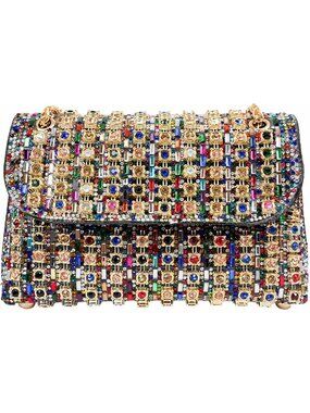 Women's Rhinestone Evening Colorful Clutch Purse with Crystal Sparkling Formal